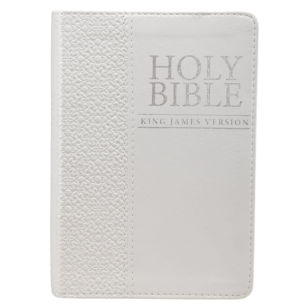 White Faux Leather Compact King James Version Bible