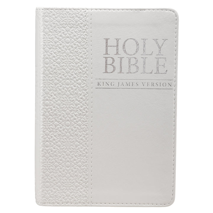 White Faux Leather Compact King James Version Bible