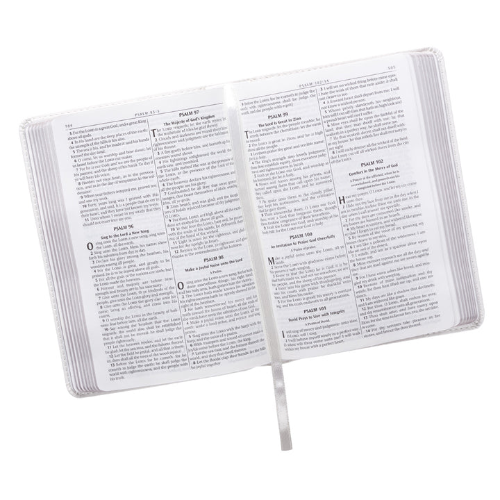 White Faux Leather Compact King James Version Bible