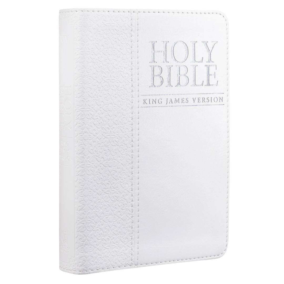 White Faux Leather Compact King James Version Bible