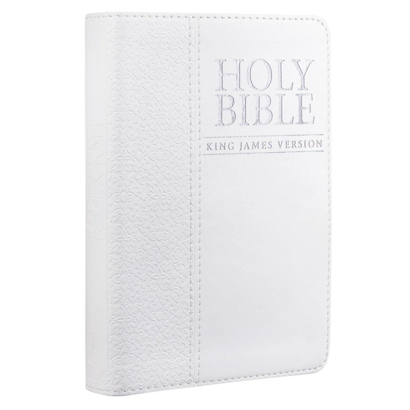 White Faux Leather Compact King James Version Bible