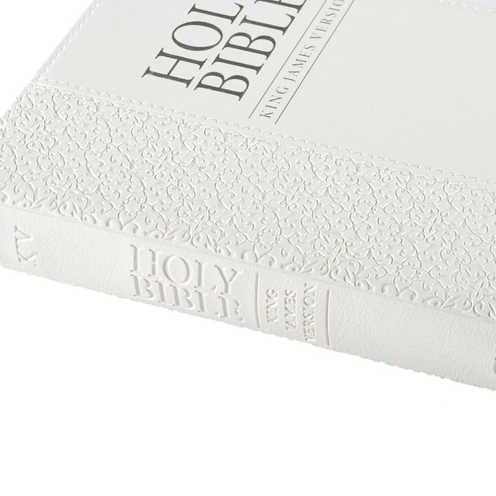 White Faux Leather Compact King James Version Bible