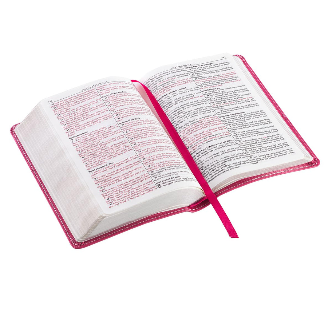 Pink Faux Leather Compact King James Version Bible