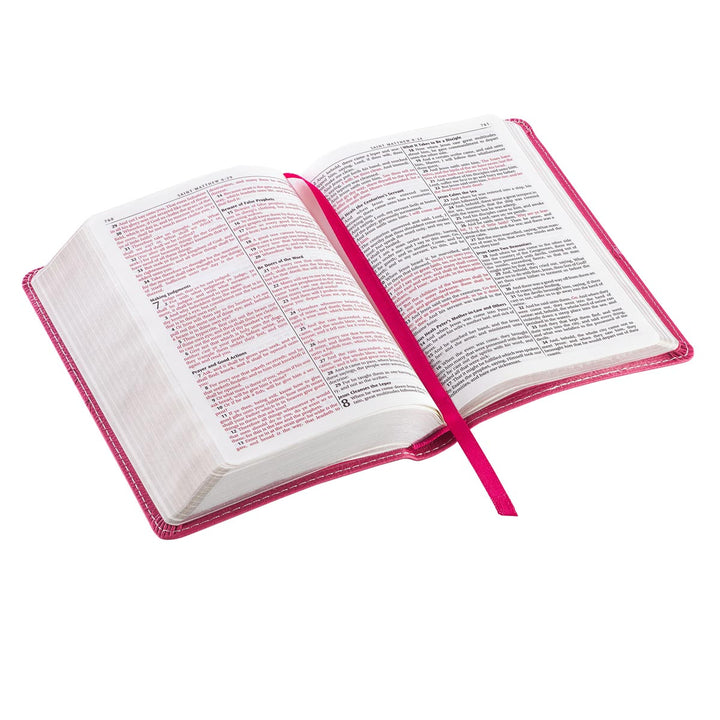 Pink Faux Leather Compact King James Version Bible