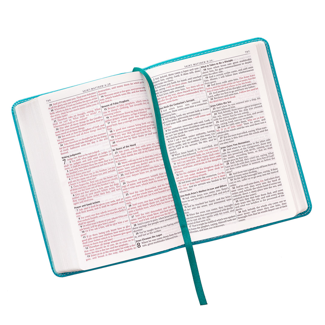 Turquoise King James Version Pocket Bible.