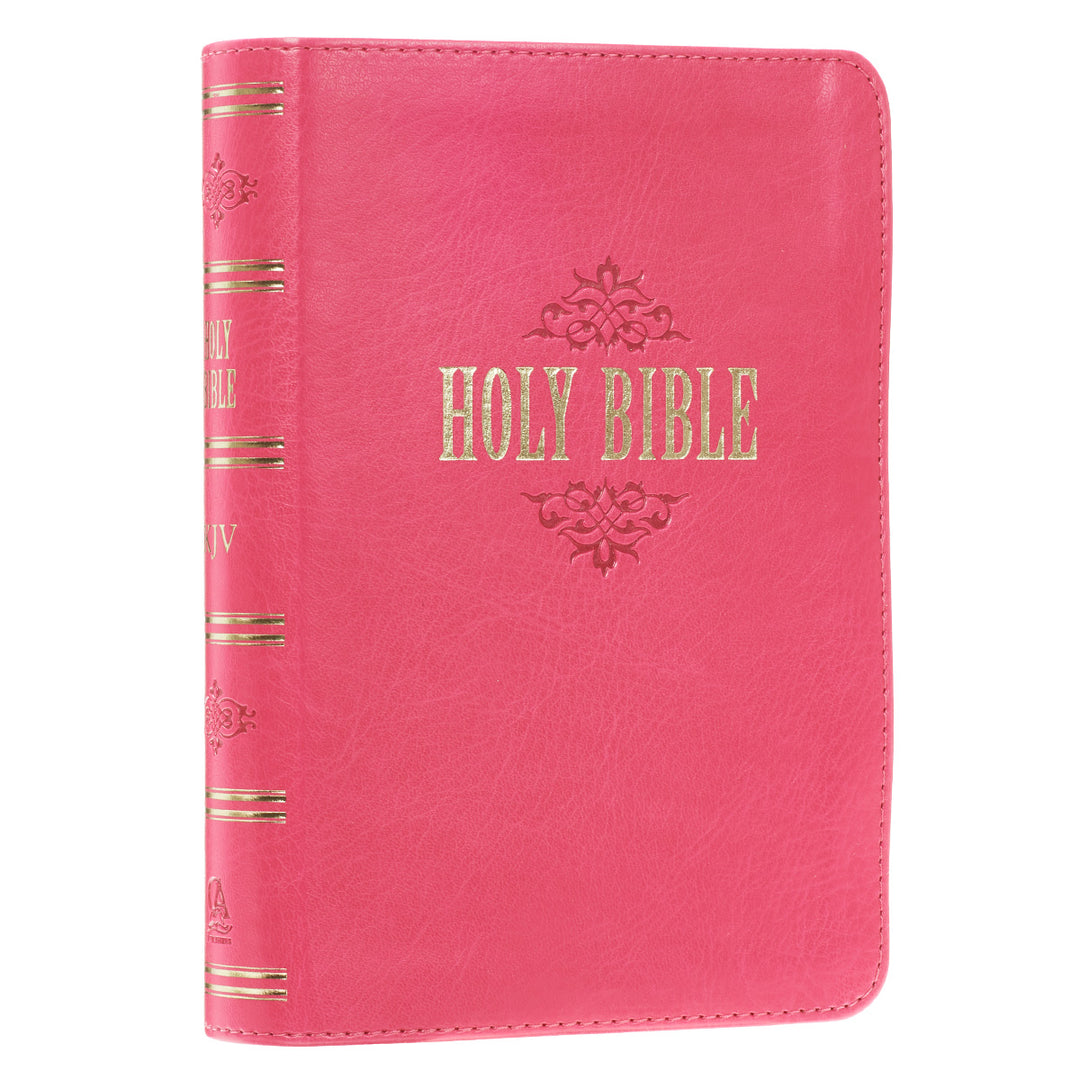 Pink Faux Leather Large Print Compact King James Version Bible
