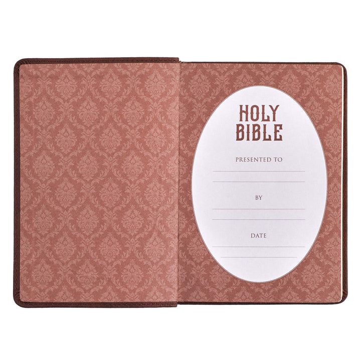 Medium Brown Faux Leather Compact King James Version Bible