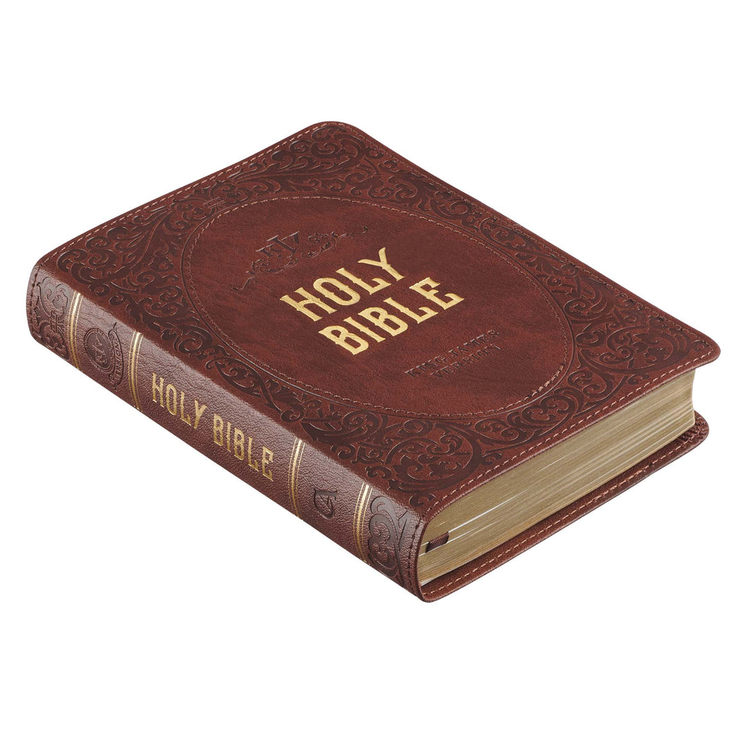Medium Brown Faux Leather Compact King James Version Bible