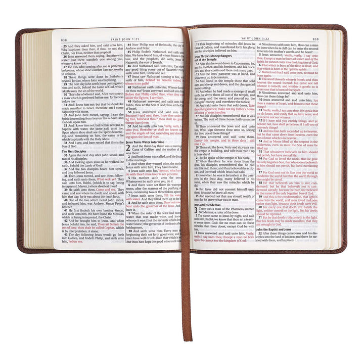 Medium Brown Faux Leather Compact King James Version Bible