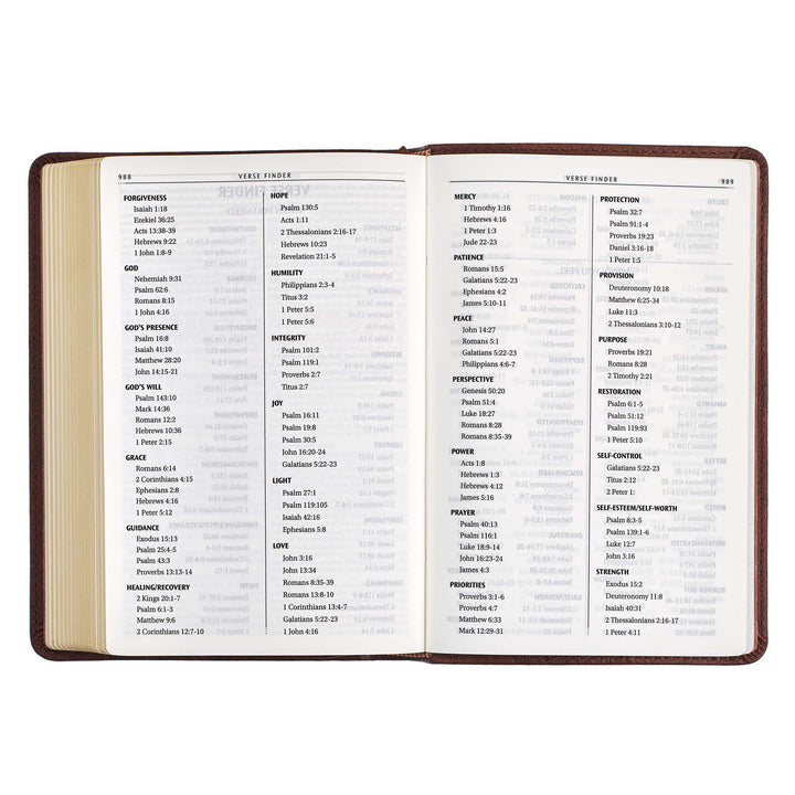 Medium Brown Faux Leather Compact King James Version Bible