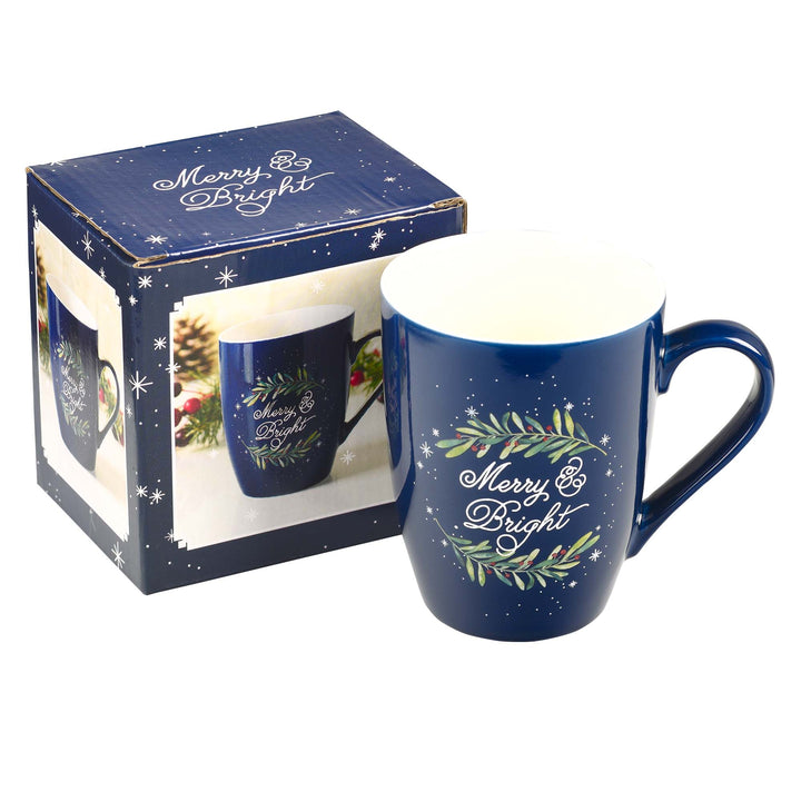 Merry &amp; Bright Ceramic Christmas Mug