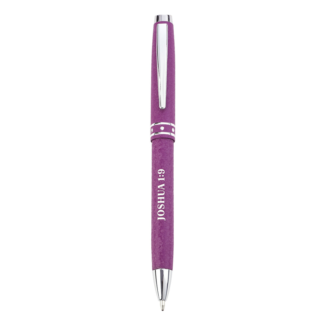 Strong &amp; Courageous Purple Gift Pen – Joshua 1:9