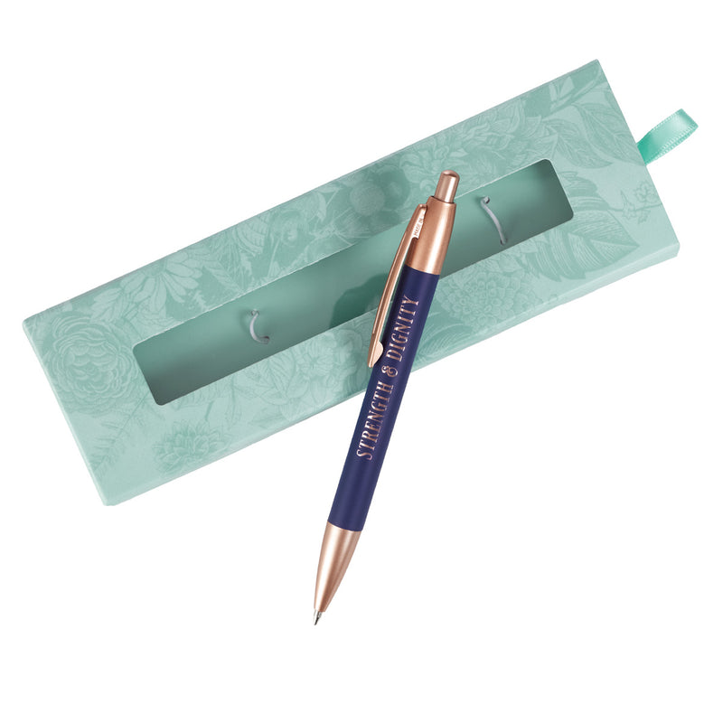 Strength and Dignity - Proverbs 31:25 Pen Gift Blue